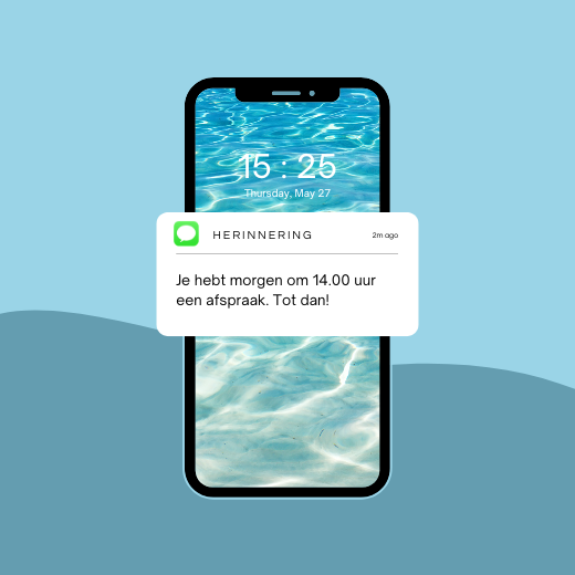 Bulk SMS Gateway Voorbeeld van een SMS-herinnering op een smartphone